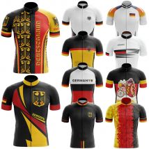 Deutschland Radtrikot für Herren, atmungsaktive Kurzarm, Trägershorts, langlebiges 20D-Gelpolster, Mountainbike-Bekleidung, neu, V1