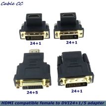HDMI-kompatible Buchse zu bidirektion aler DVI D 24 5/24 1 Stecker nach oben Winkels tück Kabelst ecker Konverter für Projektor HDMI zu DVI