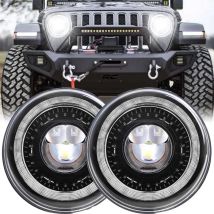 7 "Faro principale per auto per Lada Niva 4x4 7 pollici H4 Fari principali Angel Eyes per Jeep Wrangler OffRoad 4x4 Suzuki Samurai Toyota
