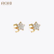 ROXI Small Moon Star Piercing Stud Earrings Mini 925 Sterling Silver Cartilage Earrings for Women Wedding Jewelry Earring 2020