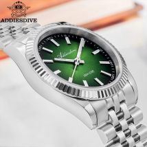 ADDIESDIVE 36mm Uhr Für Männer BGW9 Leucht Jubilee Strap 100m Wasserdicht Saphirglas VH31 Bewegung Quarzuhr Reloj hombre