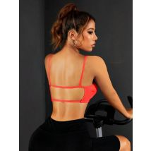 Workout-Sport-BHs für Damen, gepolstert, mit Trägern, offener Rücken, Gym-BH, Light Impact Yoga Crop Top
