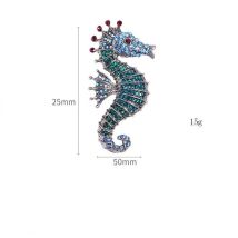 3 Colors Elegant Ladies Shiny Rhinestone Seahorse Brooches Retro Luxury Sparkling Sea Animal Casual Brooch Pins Gifts For Women