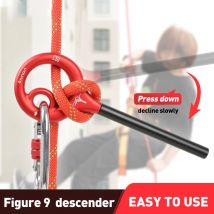 Xinda Rock Climbing Carabine 9-Shape Rigging Descender Aluminum Figure Belay Device Abseiling Hoverable Downhill Equipment