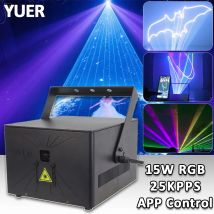 YUER RGB 15W Laser Light Beam Scanner Animation Effect APP Bluetooth Control For Wedding Christmas Party Dj Disco Stage Lighting