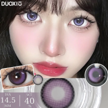 DUOXIU 1 Paar modische lila Gläser für Augen, Dioptrien, Myopie, Farbkontaktlinsen, koreanischer Stil, weiche Gläser, jährlich