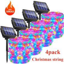 Guirnaldas de luces alimentadas por energía Solar para exteriores, 8 modos, IP65, impermeables, para Navidad, jardín, balcón, Patio, árbol, decoración de patio