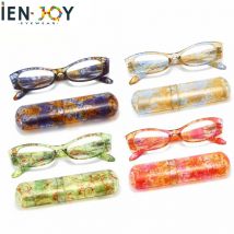 IENJOY Neue Tragbare Presbyopie Brille Mit Fall Frauen Lesebrille Bunte Design Presbyopie Brille 1,0-4,0