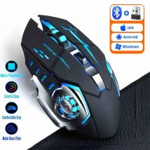 Mouse wireless ricaricabile Mouse da gioco RGB Bluetooth da 2,4 Ghz Mouse da gioco USB silenzioso retroilluminato meccanico E-Sports per computer