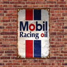 Vorgebohrte Löcher, Vintage-Mobil-Racing-Öl-Metallschild, Wandkunst für problemloses Aufhängen, perfekt zum Hinzufügen von Reiz auf zu Hause