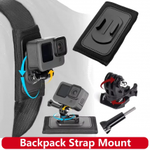 Backpack Shoulder Strap 360° Rotate Quick Release Mount for GoPro Hero 13 12 11 10 9 Insta360 DJI Osmo Action Camera Accessories