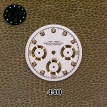 New S Logo 29.5mm White giant panda Dial Fit VK63 Movement Green Luminous High-Quality Watch Modification Accessories