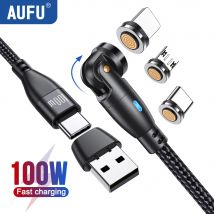 AUFU 100W Magnetyczny kabel USB typu C 5A Szybkie ładowanie Kabel Micro typu C do Macbook Samsung do