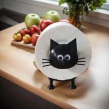 1pc Funny Cat Toilet Roll Holder, Freestanding 3D Printed Black Sheep Loo Roll Holder, Self-adhesive Plastic Bathroom Set