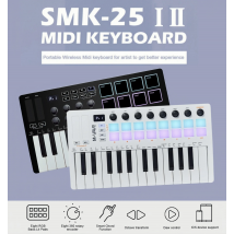 M-VAVE SMK-25 II MIDI Pad Controller Tastatur USB Mini 25 Tasten 16 RGB Drum Pads 8 Knöpfe und Musikproduktionssoftware im Lieferumfang enthalten