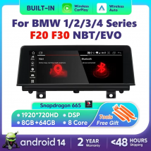 Bezprzewodowy Carplay Android 14 dla BMW F20 F30 F21 F22 F31 F32 F33 F34 F36 NBT EVO Odtwarzacz multimedialny Auto Radio Ekran GPS