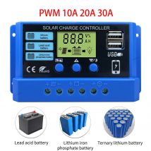 24 ore di trasporto 10A 20A 30A Regolatore di carica solare 12V 24V Pannello solare Regolatore fotovoltaico 50VDC per batteria al litio al piombo Lifepo4