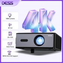 DESS Native HD Projektor 1080P Integrierter HiFi-Lautsprecher Dual WiFi6 Auto Keystone-Korrektur Smart Google Assistant Projektor Home