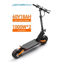 JOYOR S10-S-Z scooter elettrico da 10 '', doppio motore 1000W * 2, batteria 18AH, resistenza 40-75KM, 60 KM/H, indicatori di direzione.