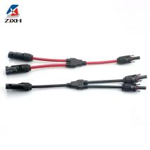 Connettori solari di alimentazione Cavo con ramo a Y da 30 A, cavo solare adattatore parallelo in coppia per pannello solare 1 * M/FF + 1 * F/MM Nero Rosso Alimentazione