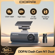 DDPAI Dash Cam N1 Doppia registrazione anteriore e posteriore NightVIS 1296P Dash Cam Registratore per auto DVR Controllo app