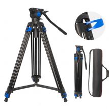 Treppiede video XAMOREST da 74" con testa fluida, piastra QR, treppiede per fotocamera resistente in alluminio professionale per fotocamere DSLR e videocamere