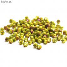 Isywaka Magische Lila Farbe 100 Stück 4 mm Doppelkegel Österreich Kristallperlen Charm Glasperlen Lose Distanzperlen für DIY Schmuckherstellung