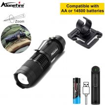 Zoom Mini-Taschenlampe + drehbare U-Ring-Taschenlampe, Arbeitsrucksack-Lampe, Outdoor, Wanderung, Klettern, Lichthalter, Klemme, Schulterband-Clip 14500