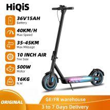 HiQiS V10 Pro E-Scooter 600W Motor 36V15Ah 40 km/h Geschwindigkeit 45 km Reichweite 10 Zoll Luftreifen Faltbarer Elektroroller für Erwachsene mit App