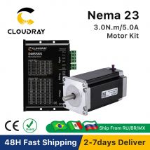 Cloudray Nema 23 Open Loop Schrittmotor-Kit, 2 Phasen, 3 Nm, 5,0 A, 23CS30C-500 + DM556S für 3D-Drucker, CNC-Gravierfräsmaschine