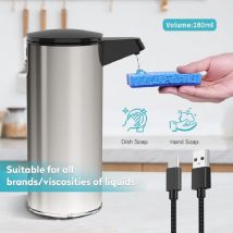 AIKE Automatische Küche Waschmittel Spender Durable Edelstahl USB Aufladbare Smart Seife Spender Flüssigkeit Elektrische Pumpe