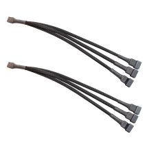 Cavo splitter ventola PWM a 4 pin da 1 a 3 vie raffreddato da 1 a 3 vie Connettore ventola prolunga cavo intrecciato prolunga rubinetto