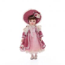 Cloveray original 18 inch Victorian Style Porcelain Doll Retro Style Porcelain Doll Ceramic Coth Body Doll Handmade Artwork Gift