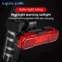 Fanale posteriore per bicicletta Luce posteriore per bici USB ricaricabile Impermeabile Guida notturna Avvertimento di sicurezza Fanale posteriore Accessori per ciclismo MTB ﻿