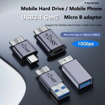 USB TYPE-C auf Micro B HDD-Adapter USB3.1 Gen2 10 Gbit/s 7,5 W Micro B auf USB C 3.1 Adapter für Festplattenkabel Externe SSD HDD