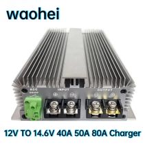 DC zu DC 12/24 V zu 14,6 V Batterieladegerät 40 A 50 A 80 A Intelligente wasserdichte DC-Auto-Boot-Wohnmobile EV-Ladegeräte für Lithium-Ionen und Lebensdauer-PO4