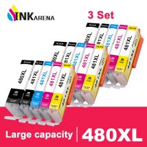 INKARENA 3Set cartuccia d'inchiostro PGI-480 PGI480 PGI-480XL CLI 481 XL sostituzione per Canon Pixma TR7540 TR8540 TS704 TS9540 TS9541C