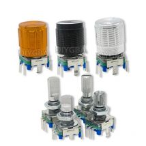 10 Stück Halb-/Pflaumenachsen-Drehgeber, Griff länge 5 Sätze 15mm 20mm Code-Schalter/ec11/Digital potentiometer mit 13/15*17-Kappe