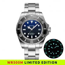 PHYLIDA 500M 43,5 mm Herren-Taucheruhr NH35 Automatik Saphir Edelstahl 50Bar Große schwere