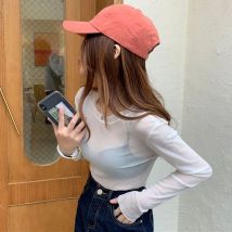 Xpqbb Mesh Langarm T-Shirt weiblich Sommer lose dünne Eis Seide Sonnenschutz Bluse Frauen einfarbig durch sonnen feste Tops sehen
