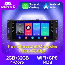7 Zoll 2din Autoradio Android Car-Play Auto für Chevrolet Chrysler Jeep Dodge Multimedia Wifi Video Player GPS Navigation BT RDS