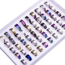 Großhandel 50 teile/los Mix Edelstahl Ring schwarz/silber/gold Farbe Bohemia Punk Statement Hochzeit Modeschmuck keine Box