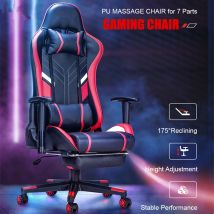 Sedia da gioco per massaggi Sedia da ufficio ergonomica con altezza del sedile regolabile a 7 punti con poggiapiedi e supporto lombare Sedie GC-RC03