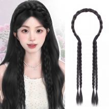 Synthetische Mode Fishbone geflochtene Stirnband Perücke Frauen Simulation hohe Pferdeschwanz Kopfschmuck