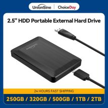 UnionSine HDD 2,5 "disco duro externo portátil 250gb/320gb/500gb/1tb/2tb USB3.0 almacenamiento Compatible con PC Mac escritorio MacBook
