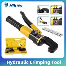 Herramienta de Engarzado Hidráulica Hikity de 10T, Engarzadora Hidráulica para Terminales de Cable, Herramienta Manual Hidráulica, Kit de Herramientas para Cables Eléctricos