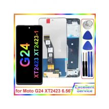 New LCD for Motorola Moto G24 2024 XT2423-1 LCD Display Touch Screen Digitizer Assembly for Moto G24 LCD Replacement With Frame