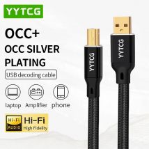 YYTCG Hifi USB Kabel DAC A-B C-B C-C Digital AB Audio Hochwertige OCC Versilberung Typ A auf Typ B Hifi USB Typec Kabel