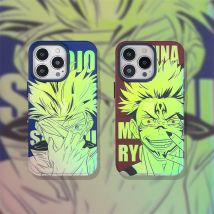 Cute Anime Jujutsu Kaisen Ryomen Sukuna Cassa Del Telefono Per iPhone 16 15 14 13 12 11 Pro Max Cartoon Gojo Aurora Laser Della Copertura Posteriore