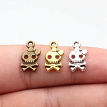 WYSIWYG 40 stücke 16x9mm Antike Silber Farbe Schädel Bogen Charme Nette Schädel Kopf Charms Für Schmuck Machen DIY Für Armband Halskette
